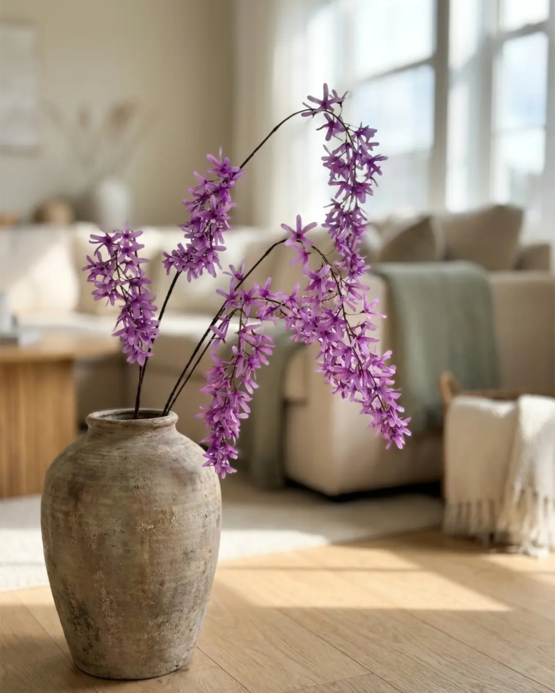 Silkeblomst Blåregn 115 cm - Lys Lilla
