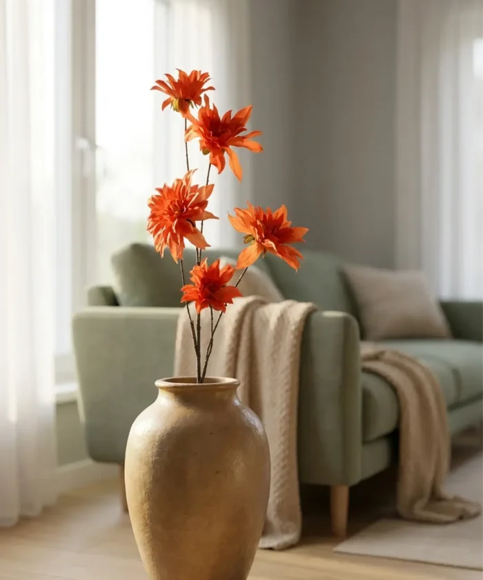 Silkeblomst Dahlia 110 cm - Orange