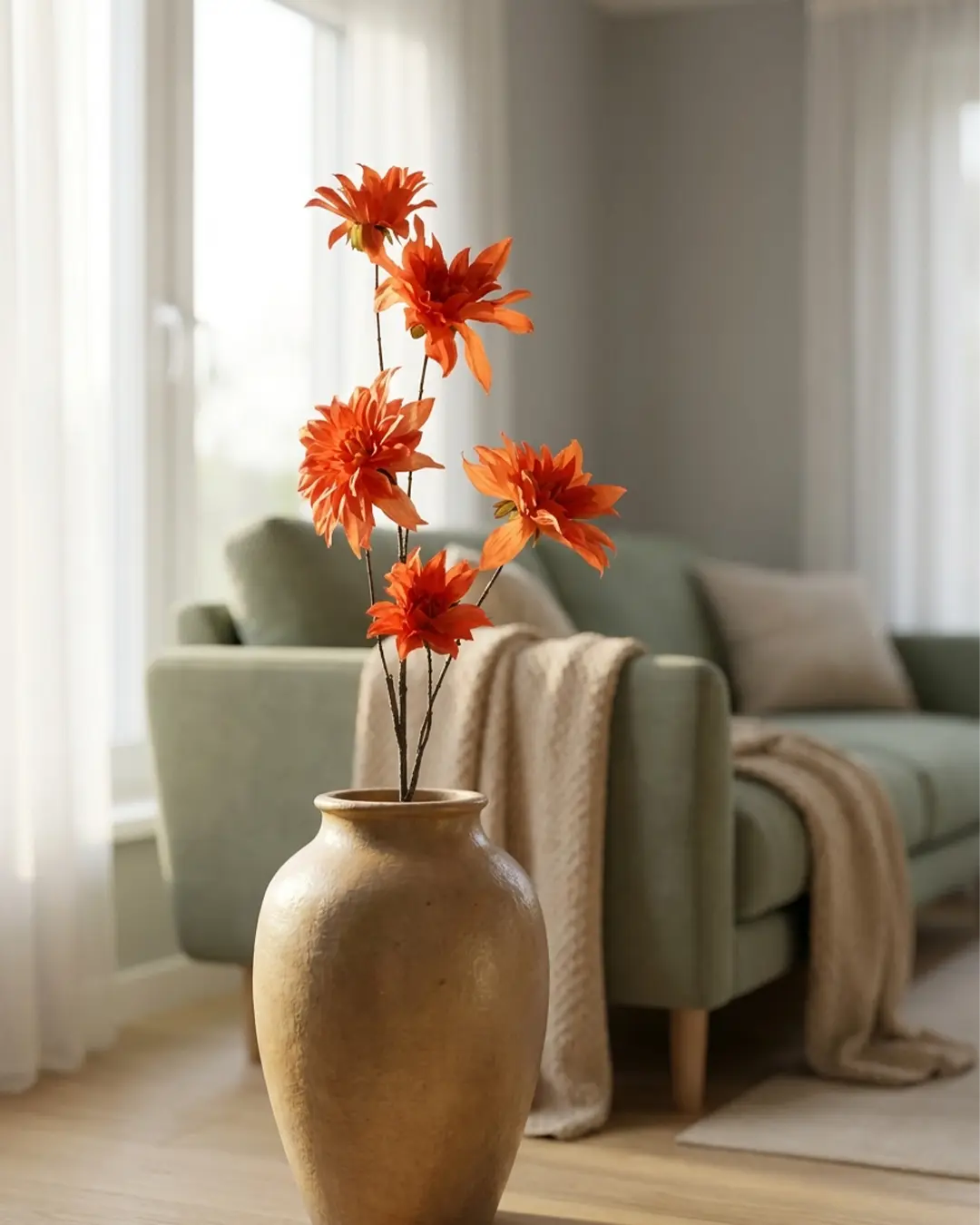 Silkeblomst Dahlia 110 cm - Orange
