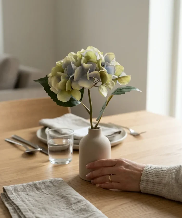 Silkeblomst Hortensia 45 cm - Blå
