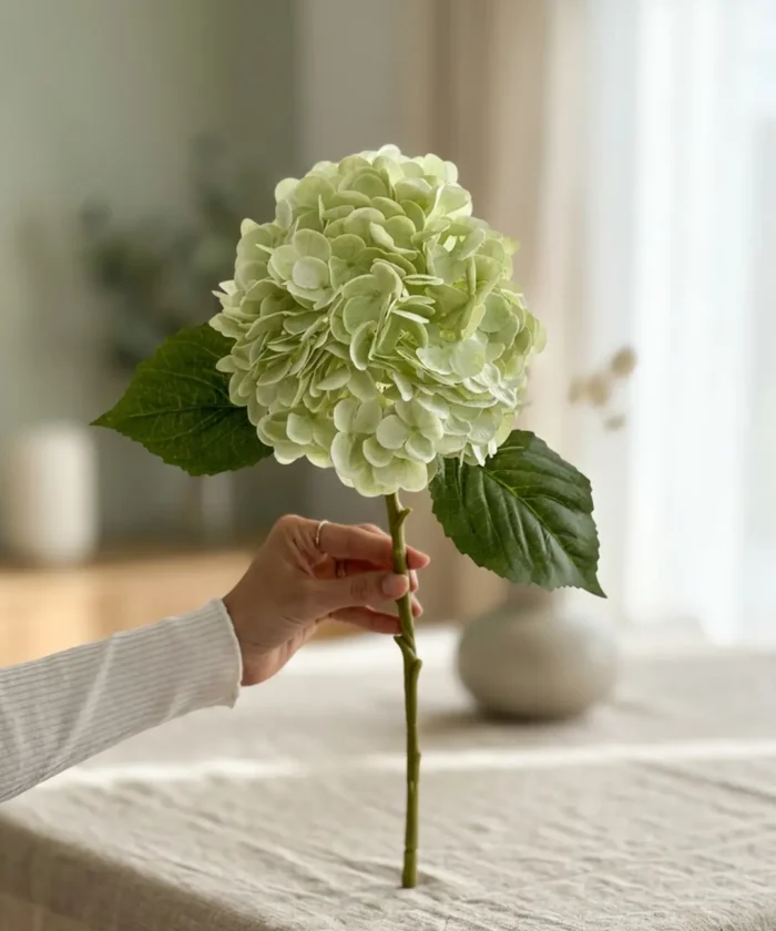 Silkeblomst Hortensia 48 cm - Grøn