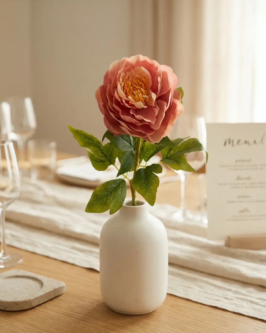 Silkeblomst Pæon 73 cm - Rosa