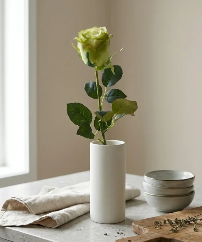 Alternative view of Silkeblomst Rose 60 cm - Grøn