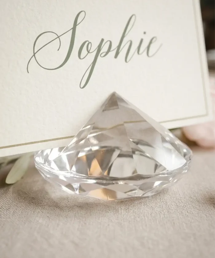 Bordkortholdere Krystal Diamant Klar 40mm (10 stk.)