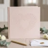 Gæstebog Rosa med Hjerte 20,5x20,5 cm