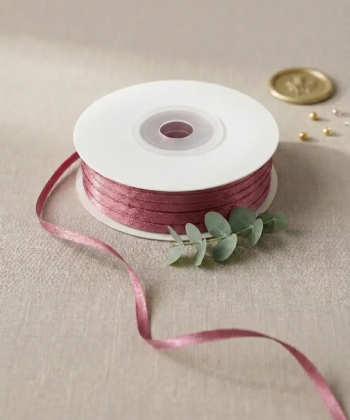 Satinbånd, Støvet Rosa, 3mm/25m