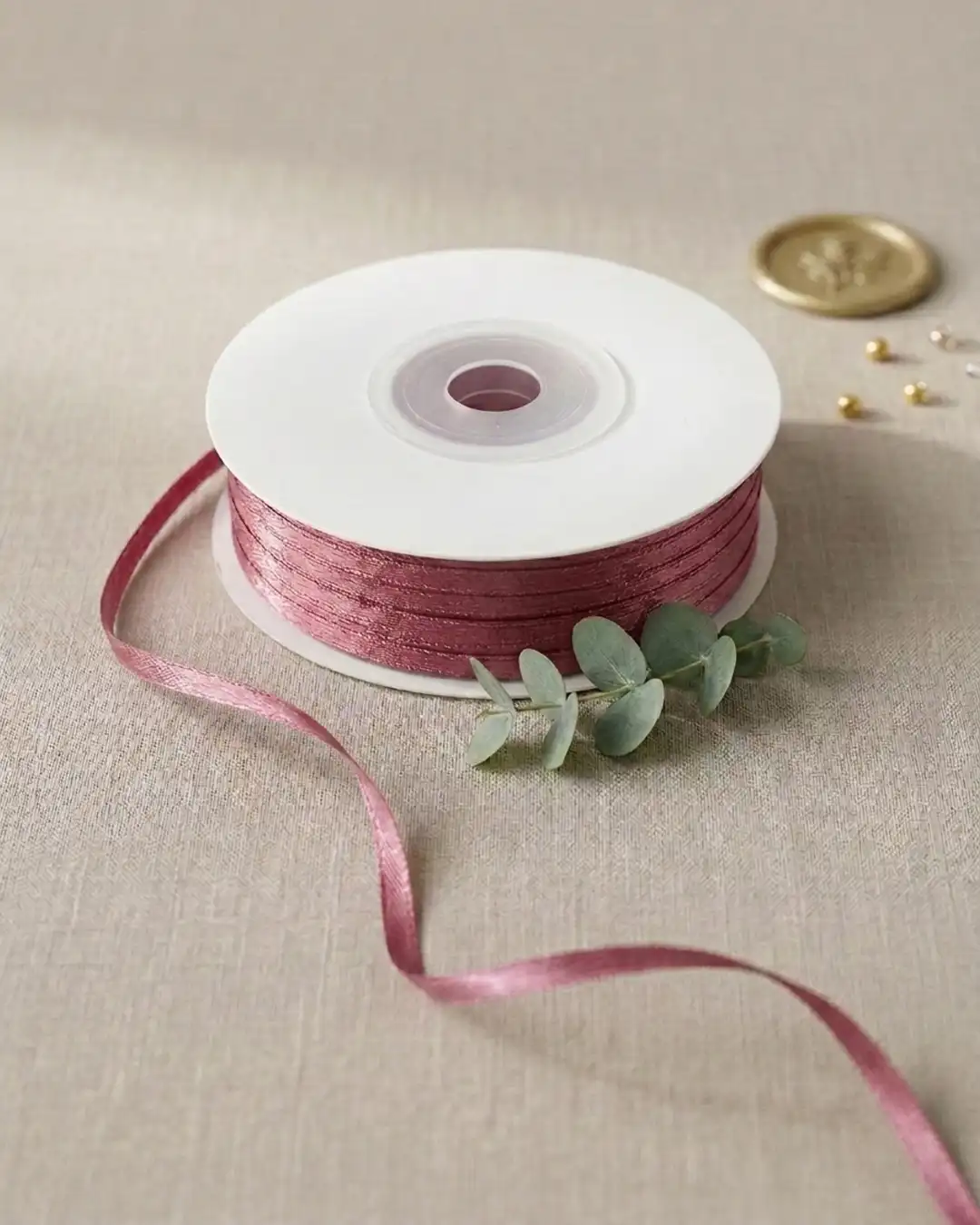 Satinbånd, Støvet Rosa, 3mm/25m