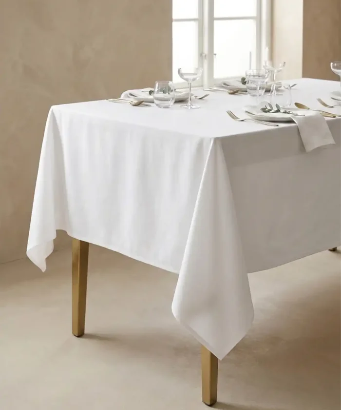Rektangulær Hvid Dug 180x300 cm (Mat) | Stor Stofdug til Langborde