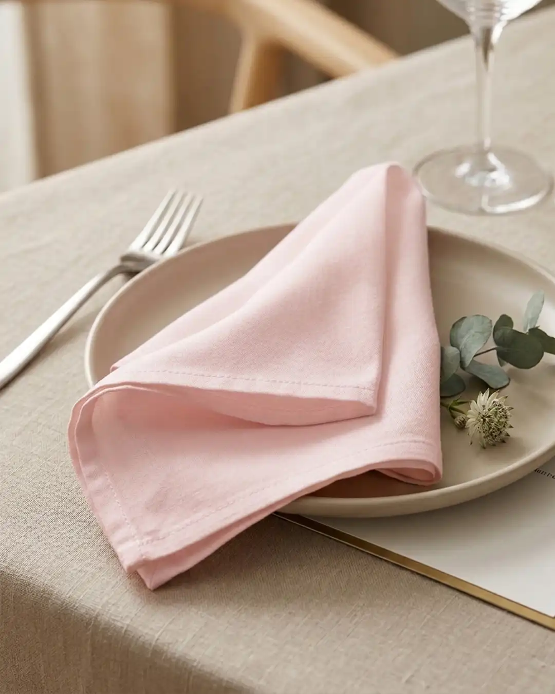 Stofservietter Støvet Rosa 35x35 cm (25-pak) | Genanvendelige Stofservietter