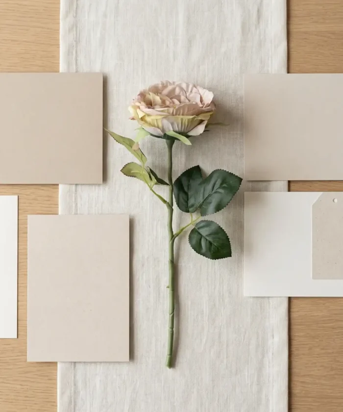 Silkebl. Rose H:35 cm Beige